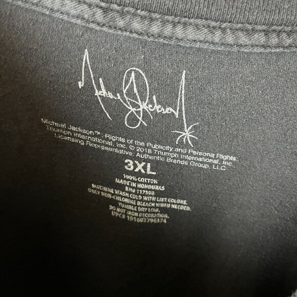 Michael Jackson T Shirt Adult Black 3XL XXXL King of Pop Singer Graphic Tee Logo - Picture 4 of 10
